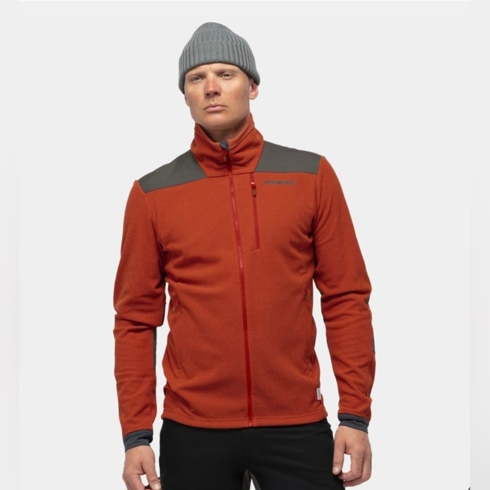 Norrona Svalbard Men's Orange Fleece Jacket, Size Large